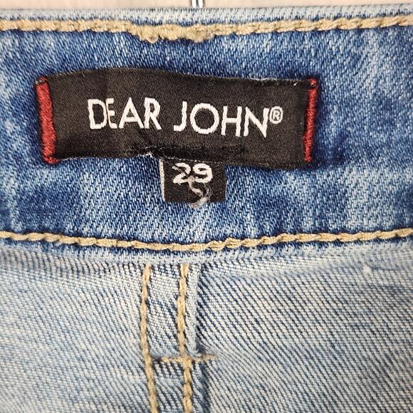 Dear John Denim Shorts Womens Size 29 Blue Medium Wash Stretch 5” Inseam EUC - Picture 3 of 15
